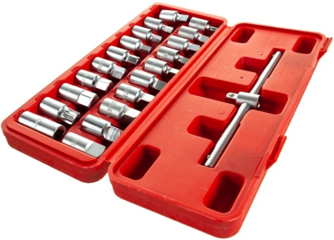 Набор головок для масляных пробок AV Steel AV-920028 21 предмет