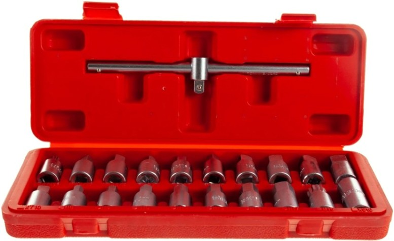 Набор головок для масляных пробок AV Steel AV-920028 21 предмет