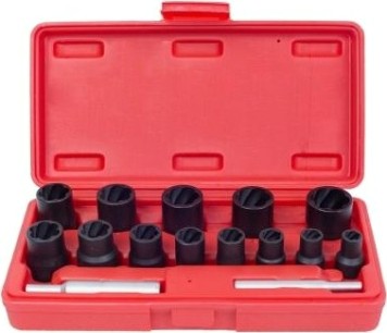 Набор головок для поврежденных гаек и болтов МАСТАК 109-30015C 3/8" и 1/2", 8-21 мм, 15 предметов