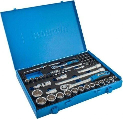 Набор головок с посадкой 1/2" - 1/4" Norgau ND192058 с акссессуарами 58 шт. [063792432]