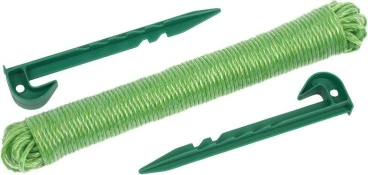Набор GRINDA садовый, 3 предмета: веревка садовая разметочная, два колышка 8-422363-H3 [8-422363-H3]