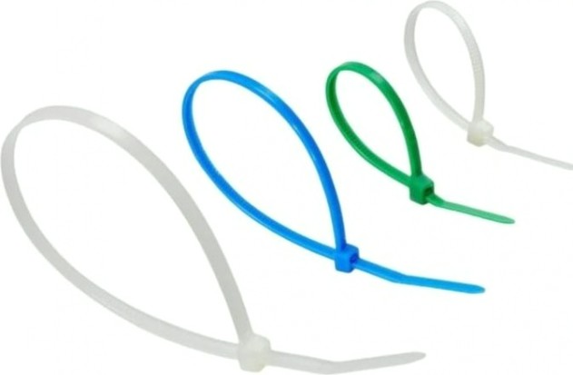 Набор хомутов REXANT 100, 150, 200 мм, цветные нх-1, тубус 200 шт. [07-7201]