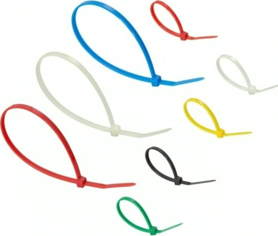 Набор хомутов REXANT 100, 200 мм, цветные нх-2, тубус 300 шт. [07-7202]