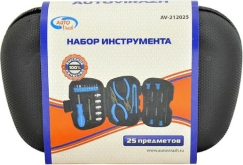 Набор инструментов Autovirazh 25 предметов 1/4DR, CrV AV-212025 [AV-212025]