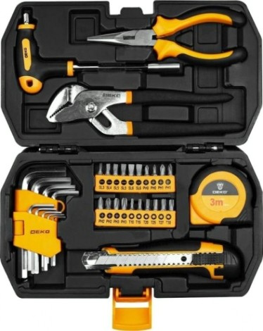 Набор инструментов DEKO DKMT34 для дома (34 предмета) в чемодане [065-0304]