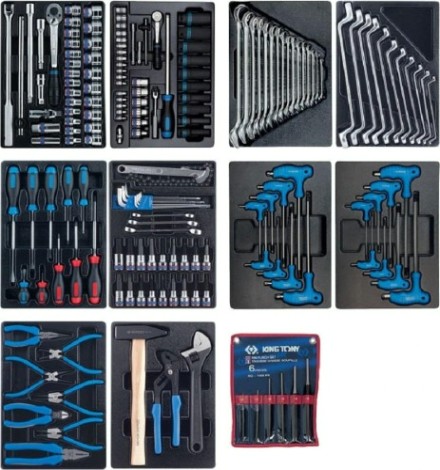 Набор инструментов для тележки KING TONY 10 ложементов, 173 предмета 932-000MRD-MT [932-000MRD-MT]