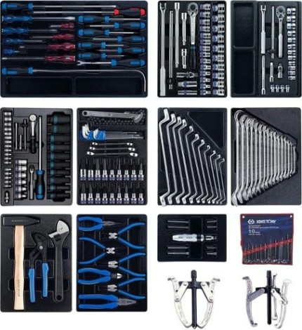 Набор инструментов для тележки KING TONY 10 ложементов, 204 предмета 946-100MRD-MT [946-100MRD-MT]