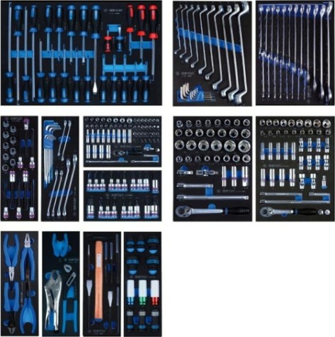 Набор инструментов для тележки KING TONY 13 ложементов, 286 предметов 934-010MRVD [934-010MRVD]