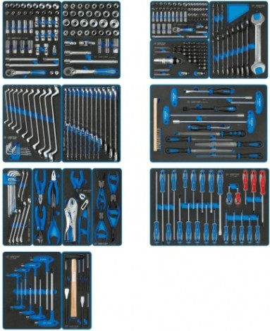 Набор инструментов для тележки KING TONY "BOARD" 15 ложементов, 325 предметов 934-325MRVD [934-325MRVD]