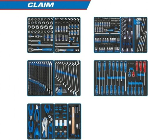 Набор инструментов для тележки KING TONY "CLAIM" 13 ложементов, 286 предметов 934-286MRVD [934-286MRVD]