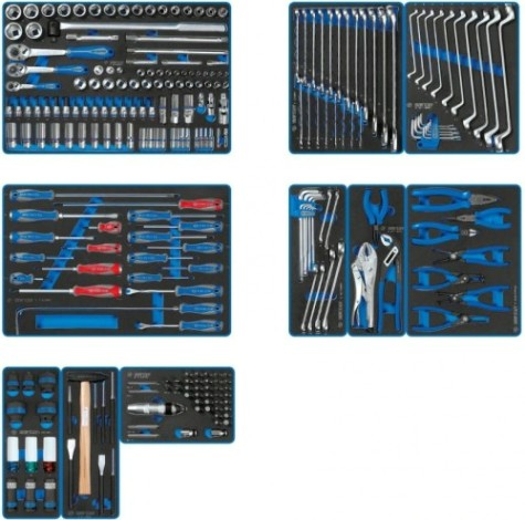 Набор инструментов для тележки KING TONY "DRIVE" 10 ложементов, 251 предмет 934-251MRVD [934-251MRVD]