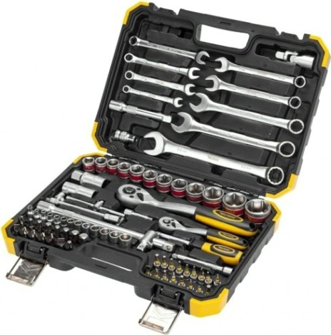 Набор инструментов Kranz 1/2, 1/4, CrV 82 предмета, кейс [KR-66-6682]