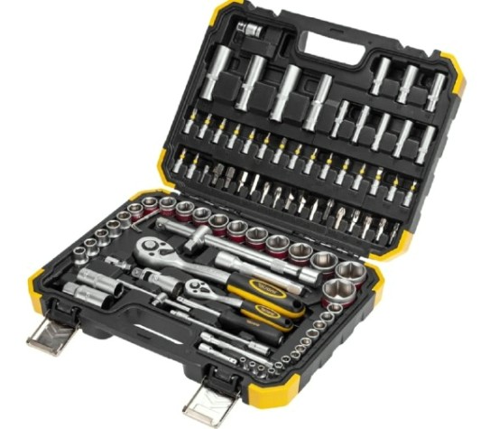 Набор инструментов Kranz 1/2, 1/4, CrV 94 предмета, кейс [KR-66-6694]