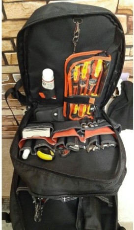 Набор инструментов КВТ НИЭ-09 "рюкзак электрика" [80067]