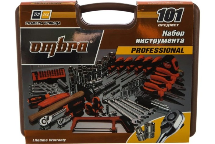 Набор инструментов OMBRA OMT101S 1/4", 1/2"DR, 101 предмета [055006]