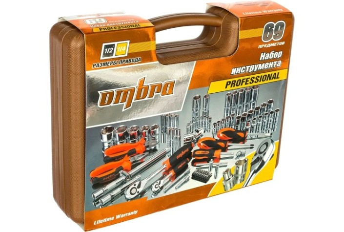 Набор инструментов OMBRA OMT69S 1/4", 1/2"DR, 69 предметов [055004]