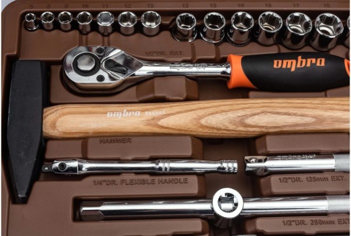Набор инструментов OMBRA OMT75S 1/4", 1/2"DR, 75 предметов