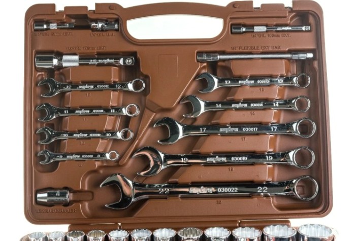 Набор инструментов OMBRA OMT82S12 1/4", 1/2"DR, с торцевыми 12-гранными головками [055377]