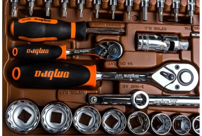 Набор инструментов OMBRA OMT82S12 1/4", 1/2"DR, с торцевыми 12-гранными головками [055377]