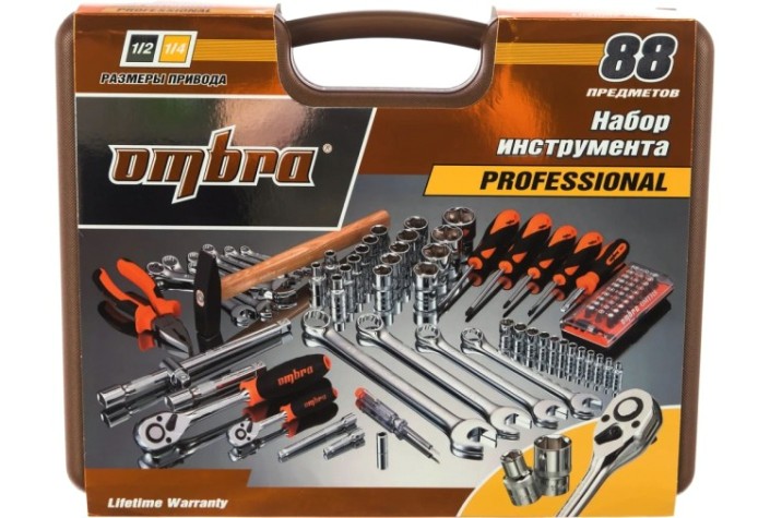 Набор инструментов OMBRA OMT88S 1/4", 1/2"DR, 88 предметов