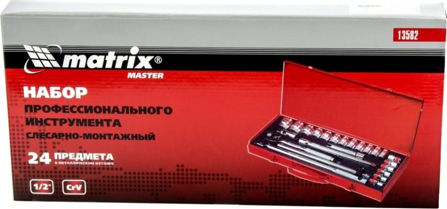Набор инструментов шоферский 1/2" MATRIX MASTER 24 предмета, 13582 [13582]