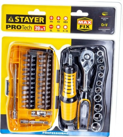 Набор инструментов STAYER Compact 39 pro универсальный 39 предм. [25135-H39]