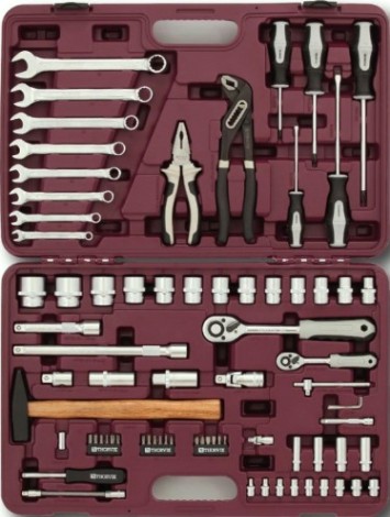 Набор инструментов THORVIK 1/4", 1/2"DR, 77 предметов универсальный [052802]