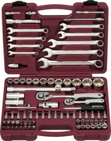 Набор инструментов THORVIK 1/4", 1/2"DR, 82 предмета универсальный [052060]