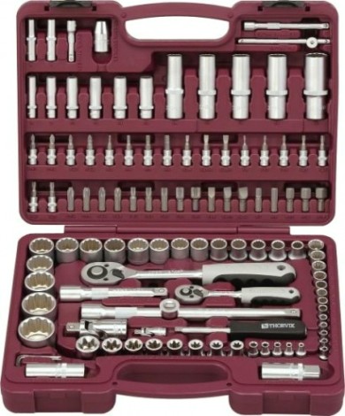 Набор инструментов THORVIK 1/4", 1/2"DR с головками торцевыми 12 универсальный [052809]