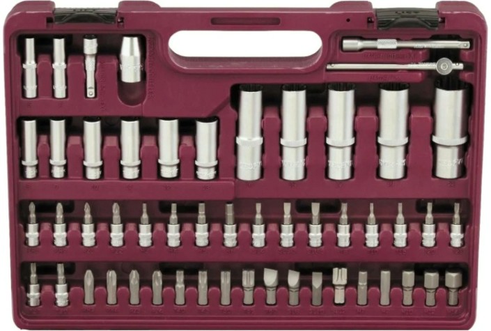 Набор инструментов THORVIK 1/4", 1/2"DR с головками торцевыми MultiProf, 108 универсальный [052810]