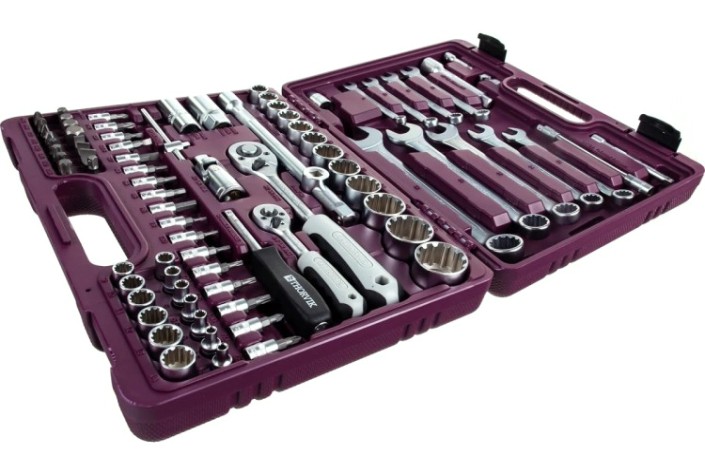 Набор инструментов THORVIK 1/4", 1/2"DR с головками торцевыми MultiProf, 77 п универсальный [052804]