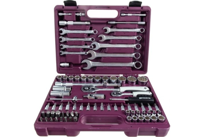 Набор инструментов THORVIK 1/4", 1/2"DR с головками торцевыми MultiProf, 77 п универсальный [052804]