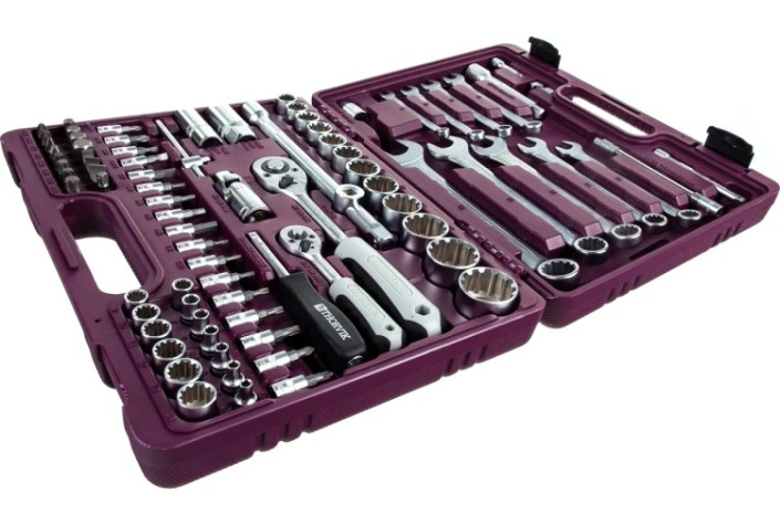 Набор инструментов THORVIK 1/4", 1/2"DR с головками торцевыми MultiProf, 82 п универсальный [052806]