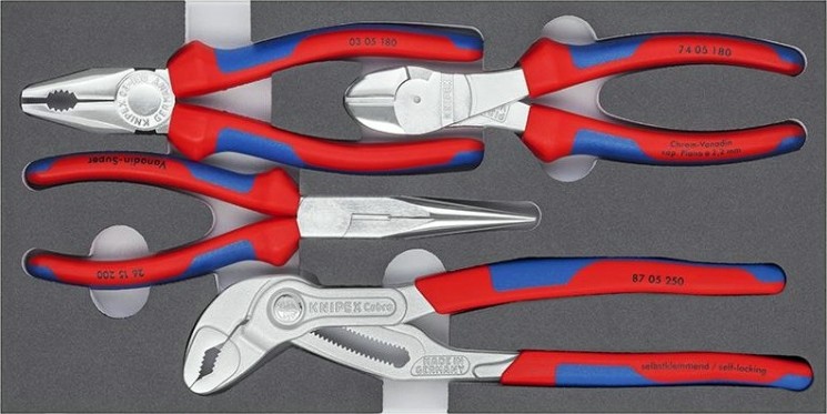 Набор инструментов в лотке KNIPEX 002001V17 4 предмета [KN-002001V17]