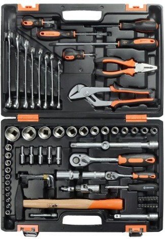 Набор инструментов ВИХРЬ 1/2", 1/4", CrV, 76 пластиковый кейс 76 предм [73/6/7/4]