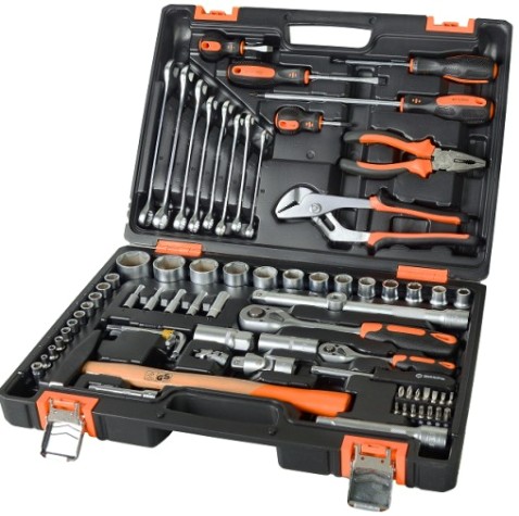 Набор инструментов ВИХРЬ 1/2", 1/4", CrV, 76 пластиковый кейс 76 предм [73/6/7/4]