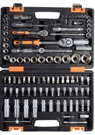 Набор инструментов ВИХРЬ 1/2", 1/4", CrV, 94 пластиковый кейс 94 предм [73/6/7/5]