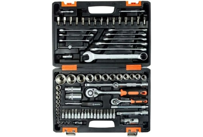 Набор инструментов ВИХРЬ АВТО, 1/2", 1/4", CrV в кейсе 82 предм. [73/6/7/6]