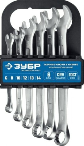 Набор ключей комбинированных гаечных ЗУБР МАСТЕР 6-14 мм, 6 предметов [27088-H6_z01]