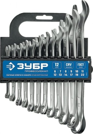 Набор ключей комбинированных гаечных ЗУБР МАСТЕР 6-22 мм, 12 предметов [27088-H12_z01]