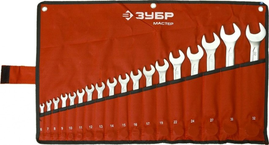 Набор ключей комбинированных гаечных ЗУБР МАСТЕР 6-32 мм, 18 предметов [27087-H18_z01]