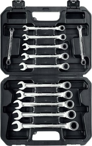 Набор ключей комбинированных гаечных ЗУБР МАСТЕР трещоточных 8-19 мм, 12 предметов [27073-H12]