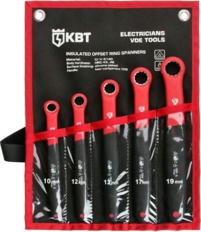 Набор ключей накидных диэлектрических КВТ НИИ-07 1000 V, 5 предметов [62149]