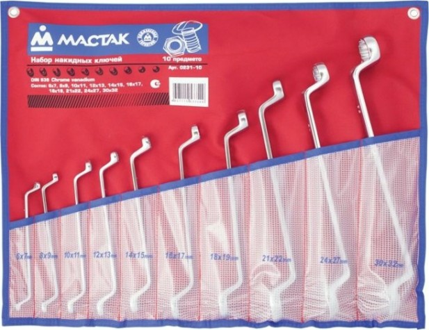 Набор ключей накидных МАСТАК 0231-10P 10 предметов Набор ключей накидных МАСТАК 0231-10P 10 предметов