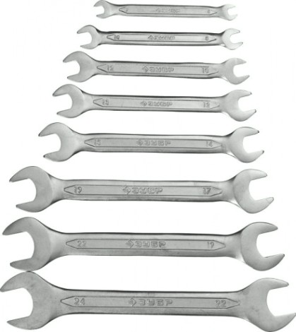 Набор ключей рожковых ЗУБР 27010-H8 8 предметов Набор ключей рожковых ЗУБР 27010-H8 8 предметов