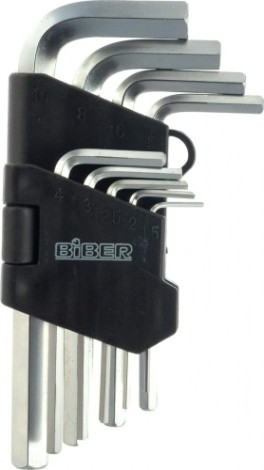 Набор ключей шестигранных Biber 90503 CrV 1.5-10мм 9шт. [тов-085696]