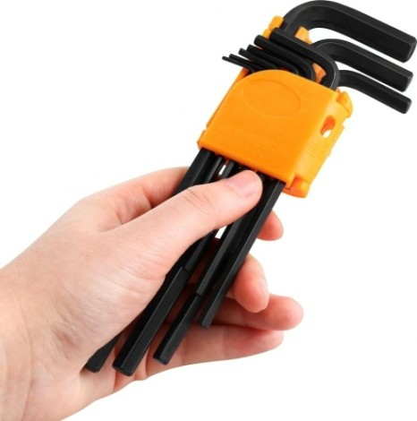 Набор ключей шестигранных DEKO DKHT09-1 удлиненных (1,5-10 мм, 9 предметов) [065-0338]