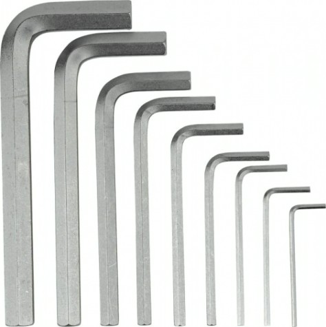 Набор ключей шестигранных Denzel HEX 2-12 мм, crv, 9 шт. [12367]