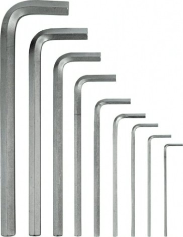 Набор ключей шестигранных Denzel HEX 2-12 мм, crv, 9 шт., удлиненные [12369]