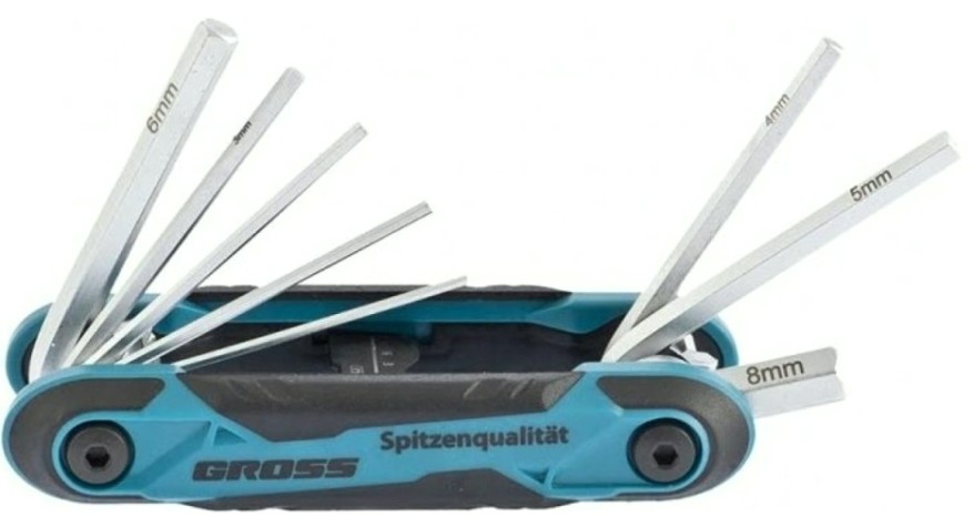 Набор ключей шестигранных GROSS 16412 имбусовых HEX, 1,5-8 мм, 8 шт.